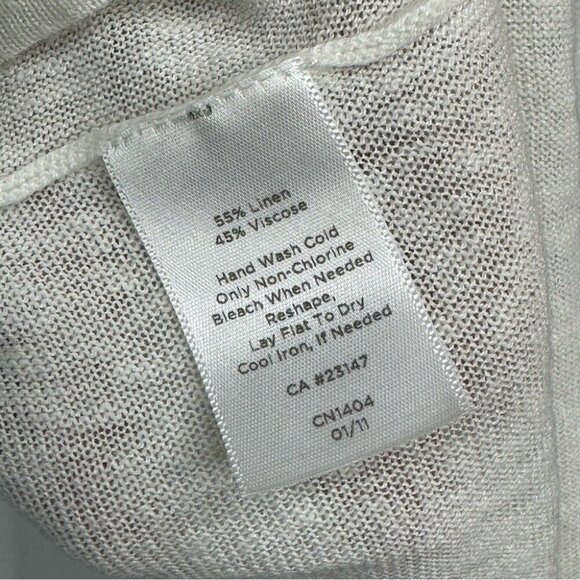 Talbots Women's NWT Off-White Y2K Short Sleeve Linen Knit Sweater Size P - Picture 7 of 10